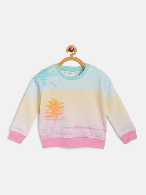 

Marks & Spencer Girls Sea Green & Pink Printed Sweatshirt