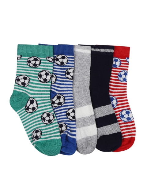 

Marks & Spencer Boys Pack of 5 Striped Above Ankle-Length Socks, Multi