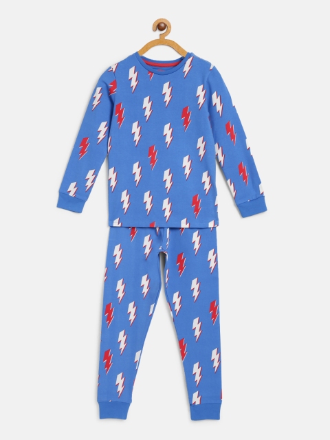 

Marks & Spencer Boys Blue & Red Thunderbolt Print Night Suit