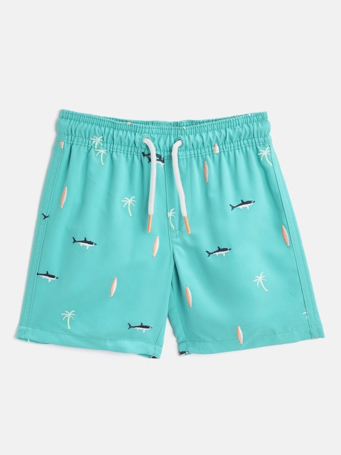 

Marks & Spencer Boys Sea Green & Navy Nautical Embroidered Swim Shorts