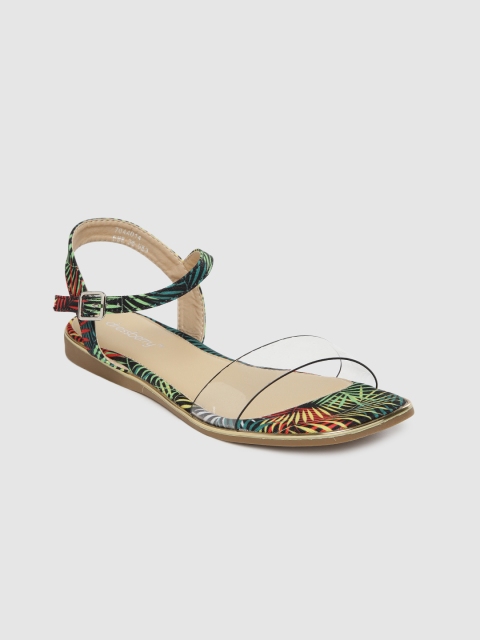 

DressBerry Women Multicoloured Printed Open Toe Flats, Multi