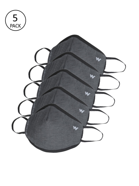 

Wildcraft Adults Pack of 5 Reusable 3-Layers W95+ Protective Outdoor Masks, Grey