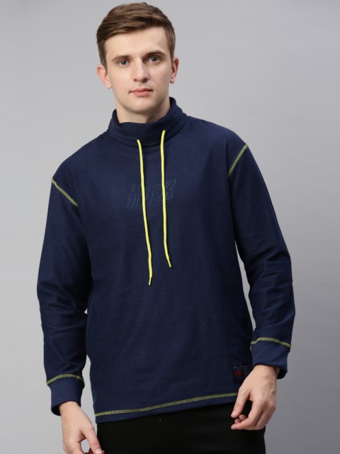 

HRX by Hrithik Roshan Men Navy Blue Solid Sweatshirt