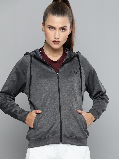 

HRX by Hrithik Roshan Women Charcoal Solid Sporty Jacket