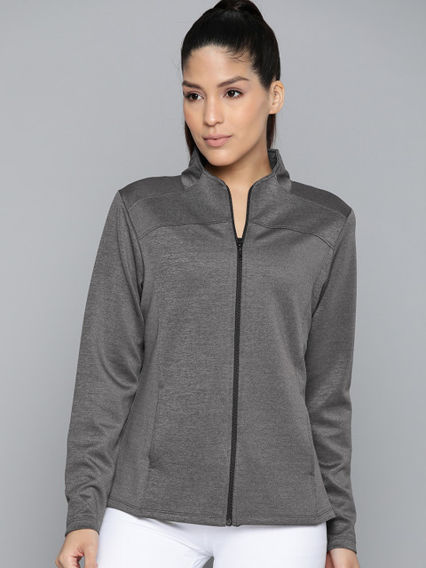 

HRX by Hrithik Roshan Women Heather Melange Solid Rapid-Dry Running Jacket, Charcoal