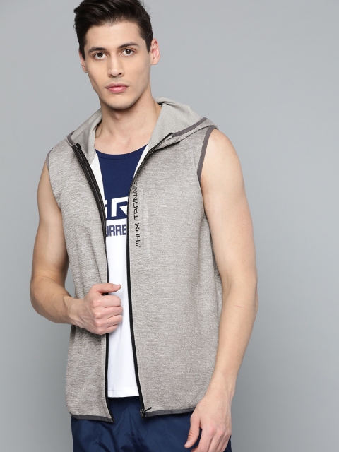 

HRX by Hrithik Roshan Me Grey Melange Solid Rapid-Dry Training Jacket