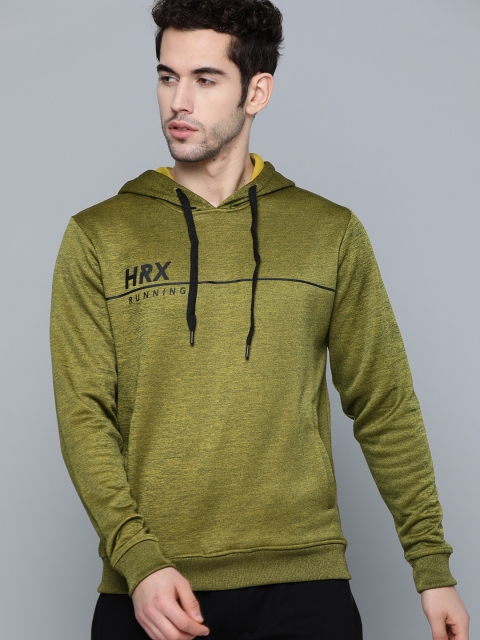 

HRX by Hrithik Roshan Men Olive Melange Solid Regular Fit Running Sweatshirt