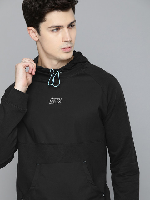 

HRX by Hrithik Roshan Men Jet Black Solid Regular Fit Antimicrobial Bio-Wash Sweatshirt
