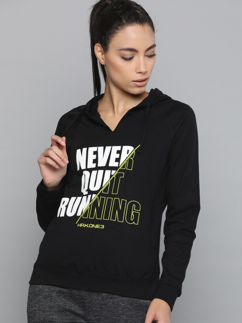 

HRX by Hrithik Roshan Women Jet Black Solid Rapid-Dry Antimicrobial Running Sweatshirt