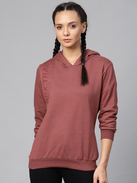 

HRX by Hrithik Roshan Women Wild Ginger Solid Rapid-Dry Bio-Wash Training Sweatshirt, Rust