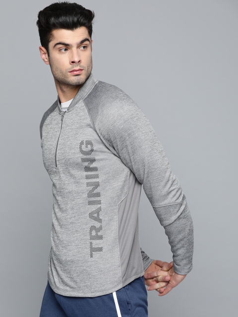 

HRX by Hrithik Roshan Men Light Grey Melange Solid Slim Fit Training Sweatshirt