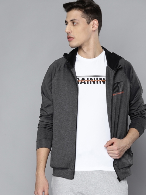 

HRX by Hrithik Roshan Men Anthra Melange Solid Rapid-Dry Training Jacket, Charcoal