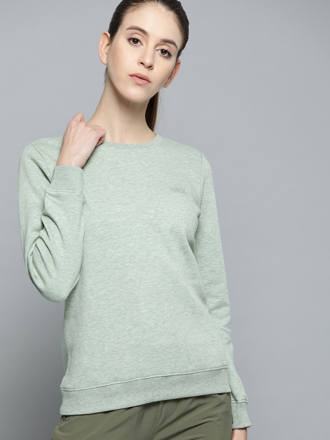 

HRX by Hrithik Roshan Women Mint Melange Solid Rapid-Dry Training Sweatshirt, Green