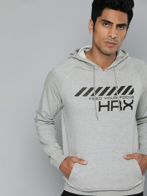 

HRX by Hrithik Roshan Men Light Grey Melange Solid Regular Fit Training Sweatshirt