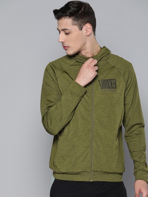 

HRX by Hrithik Roshan Men Olive Melange Solid Rapid-Dry Training Jacket