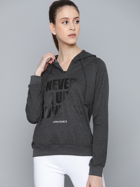 

HRX by Hrithik Roshan Women Anthra Melange Solid Rapid-Dry Running Sweatshirt, Charcoal