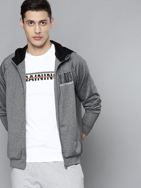 

HRX by Hrithik Roshan Men Light Grey Melange Solid Rapid-Dry Training Jacket