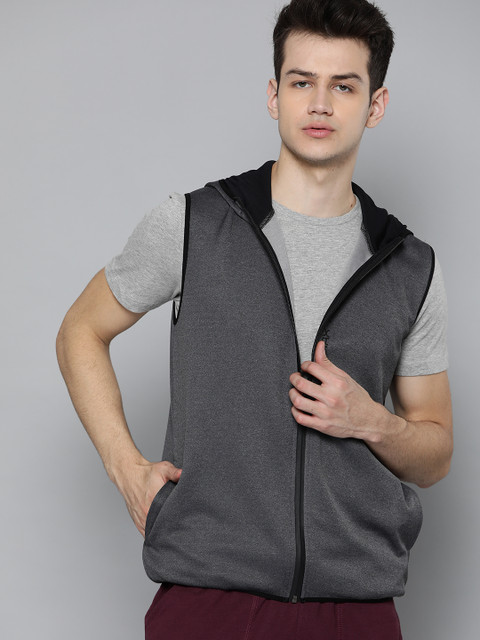 

HRX by Hrithik Roshan Men Anthra Melange Solid Rapid-Dry Training Jacket, Charcoal