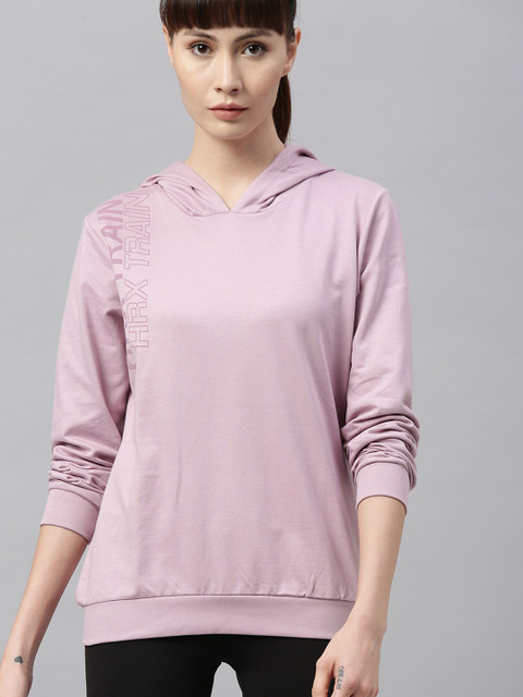 

HRX by Hrithik Roshan Women Mauve Shadows Solid Rapid-Dry Bio-Wash Training Sweatshirt, Pink