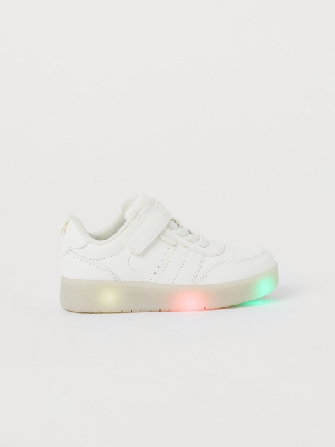 

H&M Boys White Solid Flashing Trainers