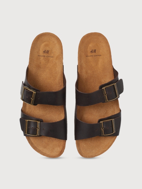 

H&M Men Brown Leather Mules