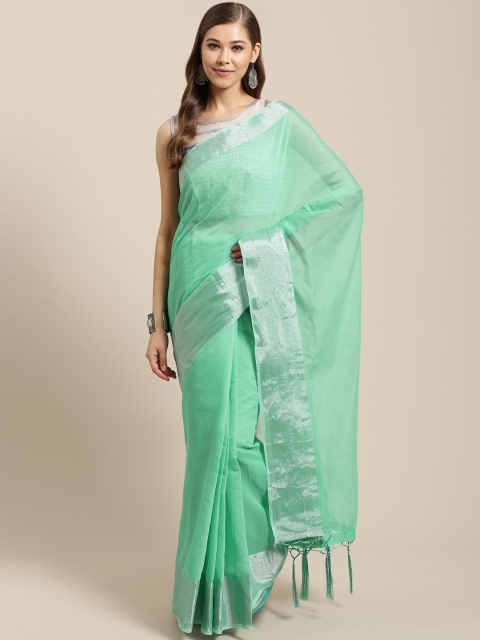 

Nanda Silk Mills Green Woven Design Saree