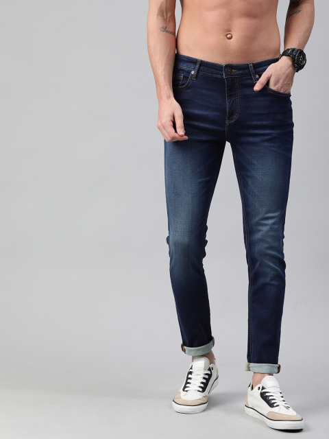 

THE BEAR HOUSE Men Blue Slim Tapered Fit Mid-Rise Clean Look Stretchable Jeans