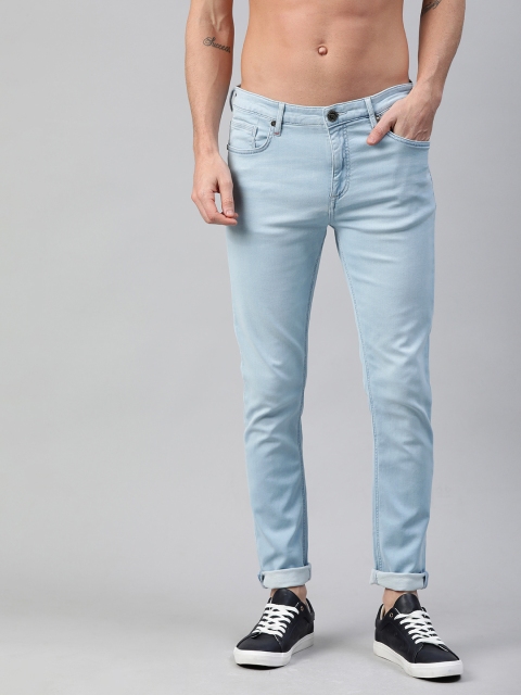 

THE BEAR HOUSE Men Blue Slim Tapered Fit Mid-Rise Clean Look Stretchable Jeans