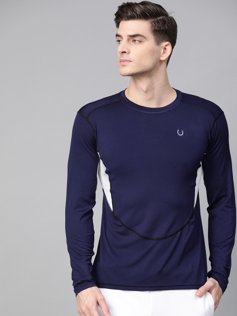 

Fitkin Men Navy Blue Solid Round Neck Training T-shirt