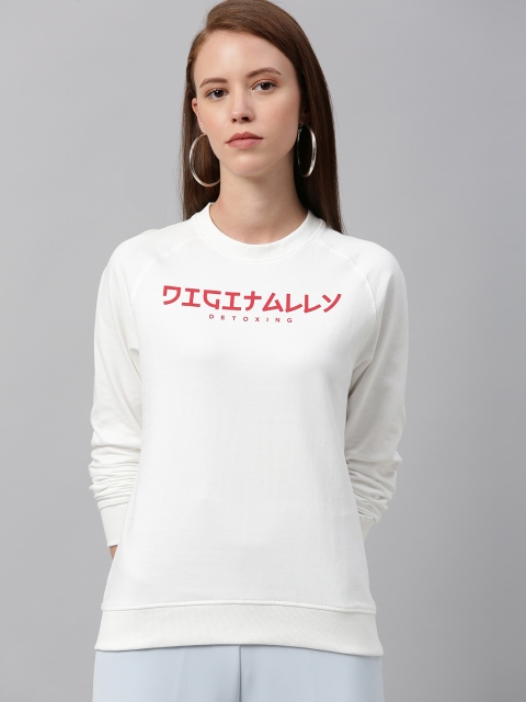 

Kook N Keech Women Off-White Printed Sweatshirt