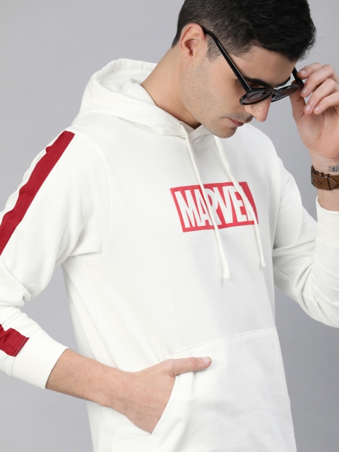 

Kook N Keech Marvel Men White & Red Printed Hooded Sweatshirt