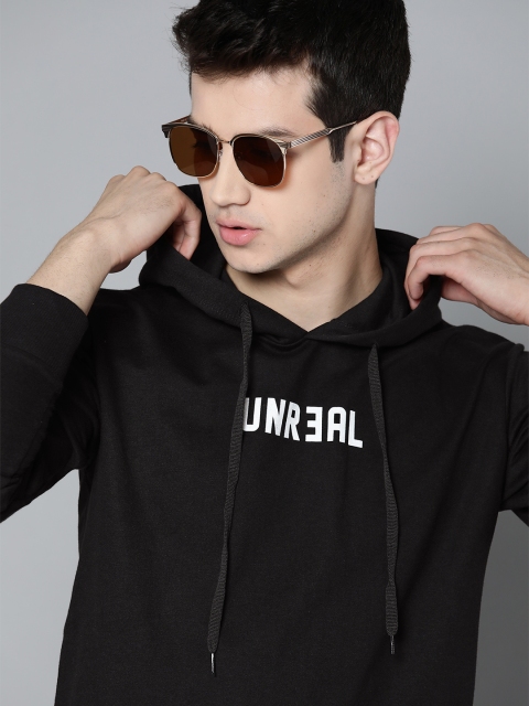 

Kook N Keech Men Black Solid Hooded Sweatshirt