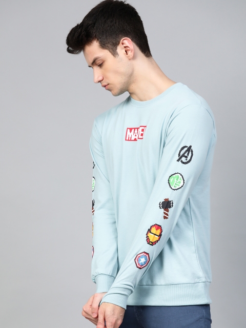 

Kook N Keech Marvel Men Blue Marvel Superhero Printed Sweatshirt