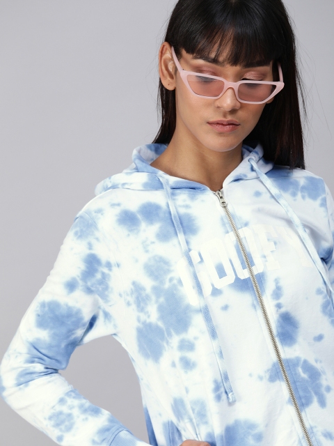 

Kook N Keech Disney Women White & Blue Printed Hooded Sweatshirt