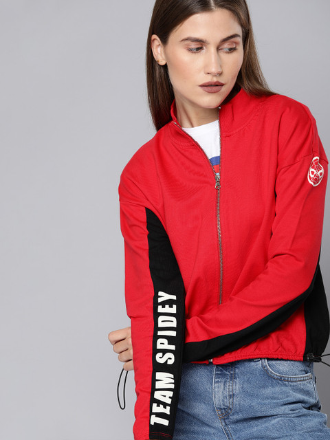 

Kook N Keech Marvel Women Red Solid Sweatshirt with Contrast Detail