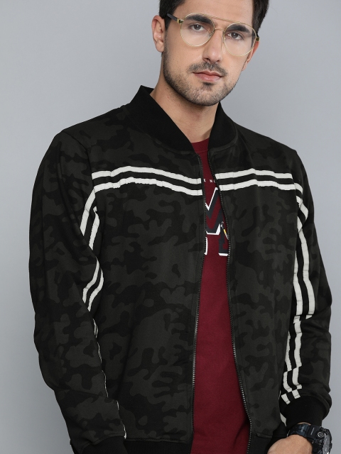 

Kook N Keech Men Black Camouflage Printed Sweatshirt