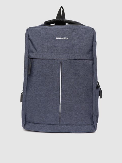 

ROYAL SON Unisex Navy Blue Solid Laptop 15 Inch Backpack with USB Port & Earphone Jack