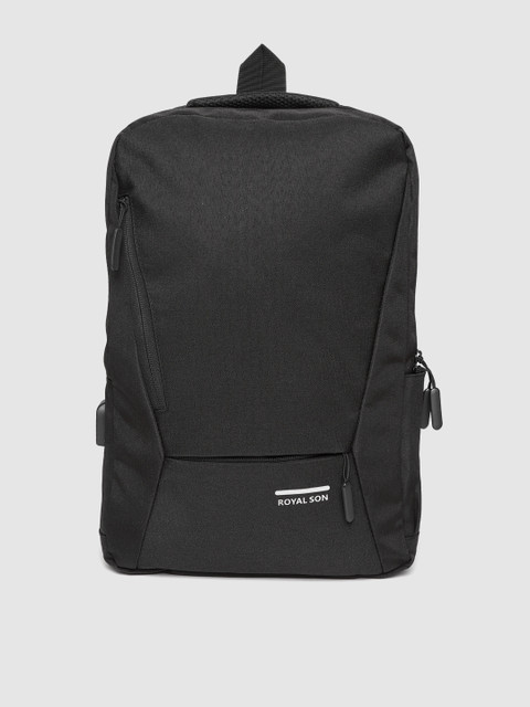 

ROYAL SON Unisex Black Solid 15 Inch Laptop Backpack With USB Port