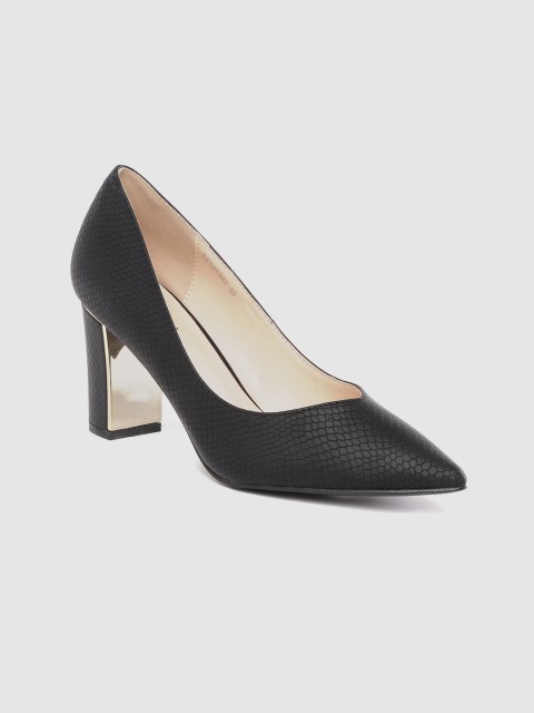

CORSICA Women Black Snakeskin Textured Pumps