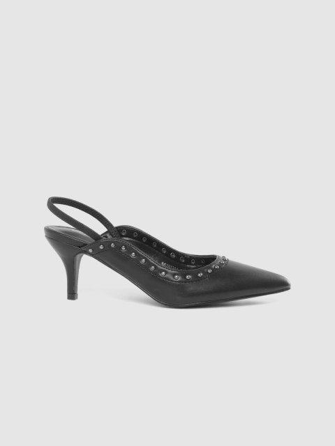 

CORSICA Women Black Solid Pumps with Studded Detail