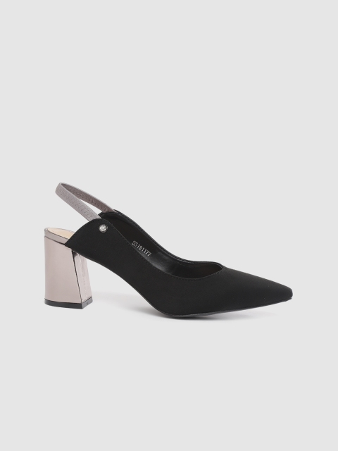 

CORSICA Women Black Solid Suede Finish Pumps