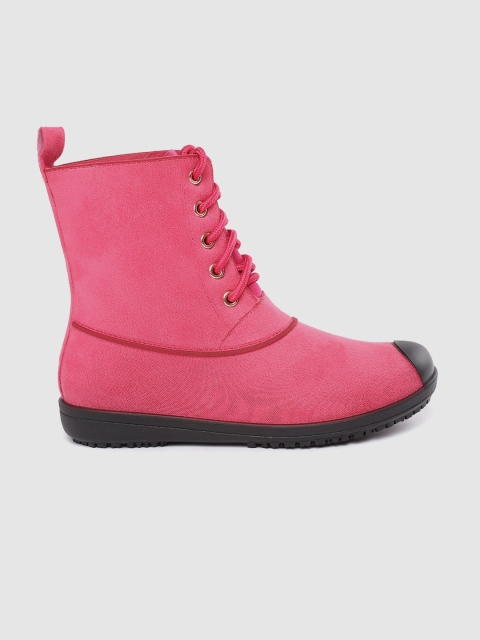 

Kook N Keech Women Pink Solid Flat Boots