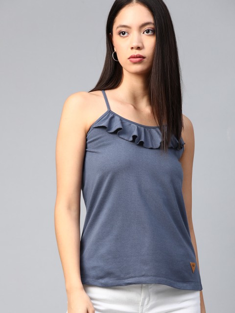 

Roadster Women Navy Blue Solid Camisole Top