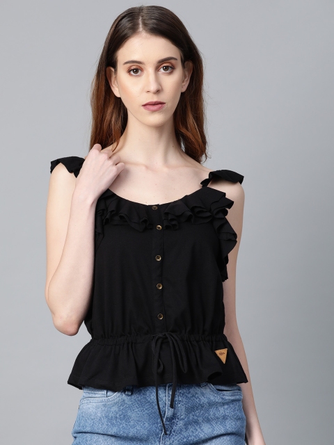 

Roadster Women Black Solid Top