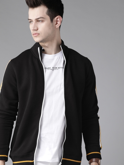 

Roadster Men Black Solid Sweatshirt