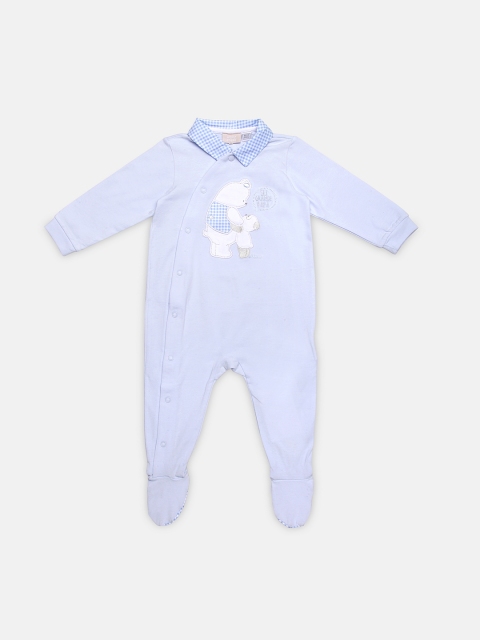 

Chicco Infants Blue Solid Front Opening Babysuit
