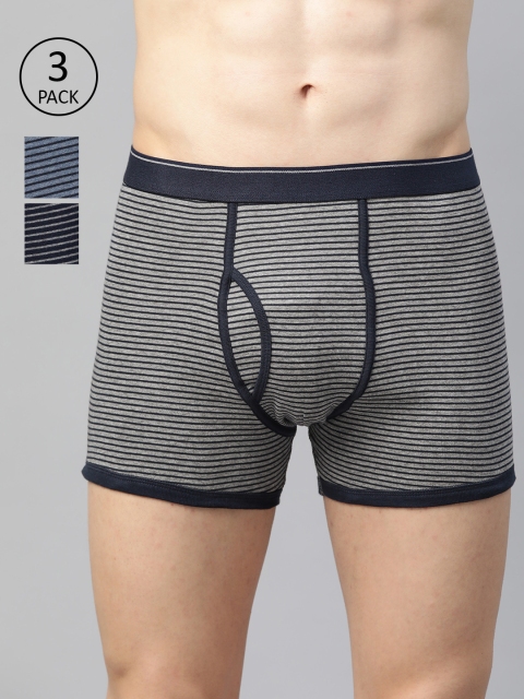 

Marks & Spencer Men Pack of 3 Striped Trunks T144832F, Grey