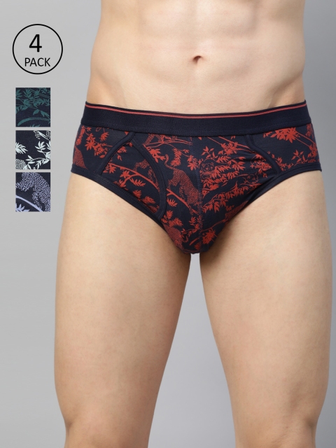 

Marks & Spencer Men Pack Of 4 Printed Briefs T146720SMULTI, Navy blue