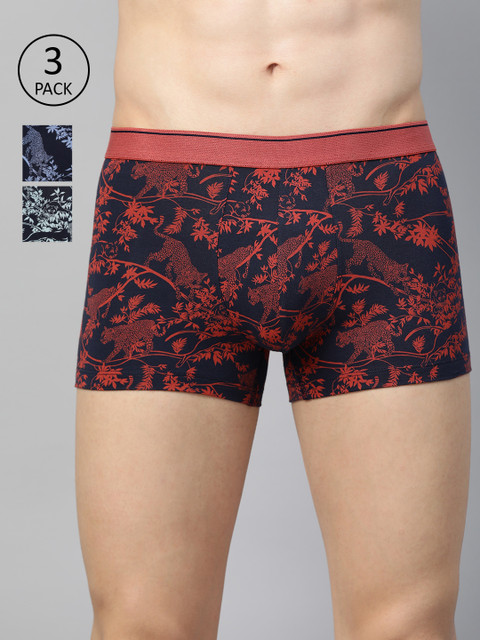 

Marks & Spencer Men Pack of 3 Printed Trunks T144329SMULTI, Navy blue