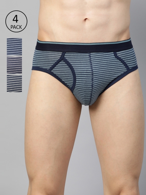 

Marks & Spencer Men Pack Of 4 Striped Briefs T146748SMULTI, Navy blue